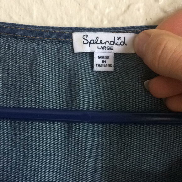 Anthropologie Splendid Chambray lace up dress - Picture 4 of 5